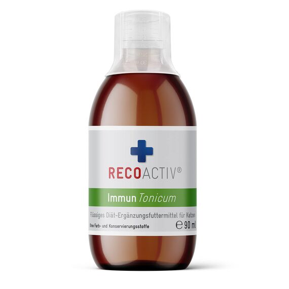 RECOACTIV Immun Tonicum für Katzen - 1 x 90 ml - Diät-Ergänzungsfuttermittel & Appetitanreger zur Anwendung bei Untergewicht, Mangelerscheinungen, gestörter Nahrungsaufnahme und in der Rekonvaleszenz