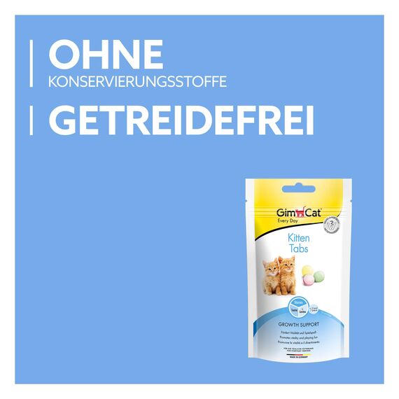 GimCat Kitten Tabs - Funktionaler Katzensnack speziell für junge Katzen ab der 6. Woche - 1 Beutel (1 x 40 g)