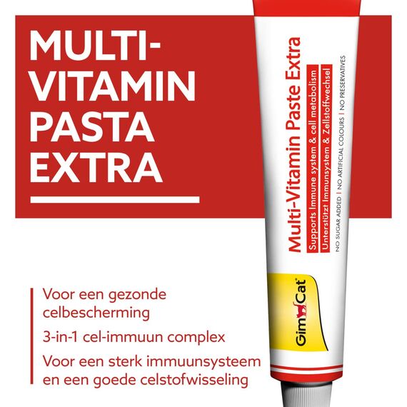 GimCat Multi-Vitamin Paste Extra - Katzensnack mit Fischöl für EIN Starkes Immunsystem und den Zellstoffwechsel - 1 Tube (1 x 200 g) (Packung mit 2)