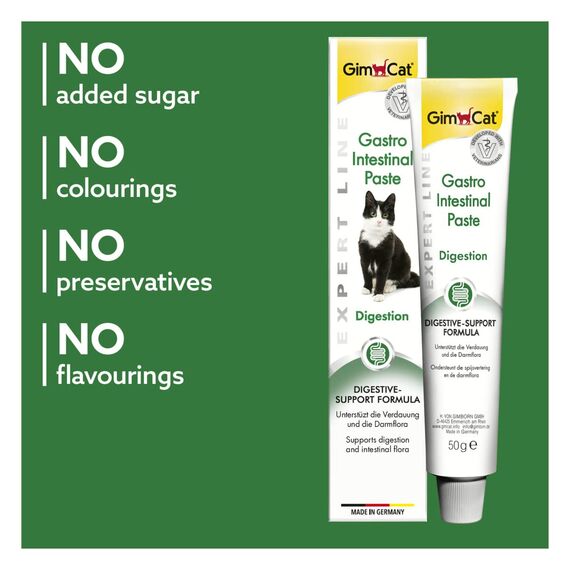 GimCat EXPERT LINE Gastro Intestinal Paste - Funktionaler Katzensnack unterstützt Verdauung und Darmflora - 1 Tube (1 x 50 g) (Packung mit 2)