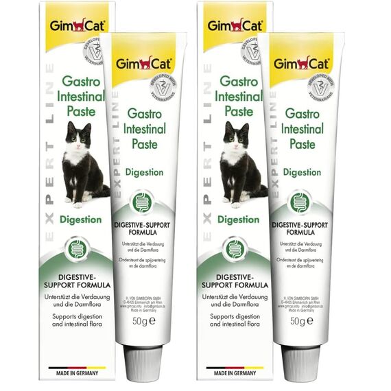 GimCat EXPERT LINE Gastro Intestinal Paste - Funktionaler Katzensnack unterstützt Verdauung und Darmflora - 1 Tube (1 x 50 g) (Packung mit 2)