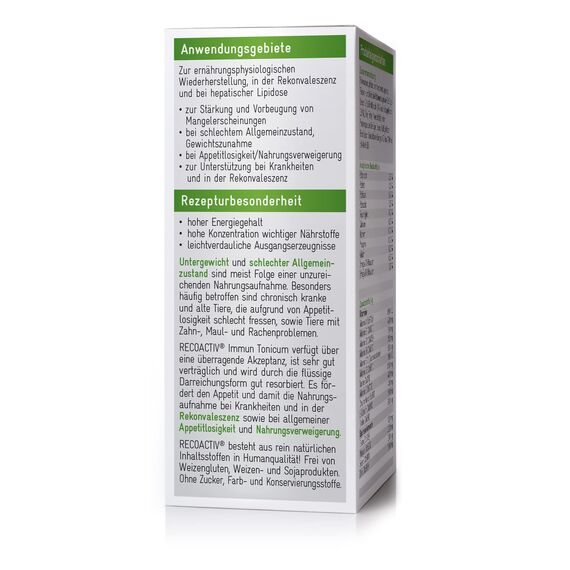 RECOACTIV Immun Tonicum für Katzen - 1 x 90 ml - Diät-Ergänzungsfuttermittel & Appetitanreger zur Anwendung bei Untergewicht, Mangelerscheinungen, gestörter Nahrungsaufnahme und in der Rekonvaleszenz