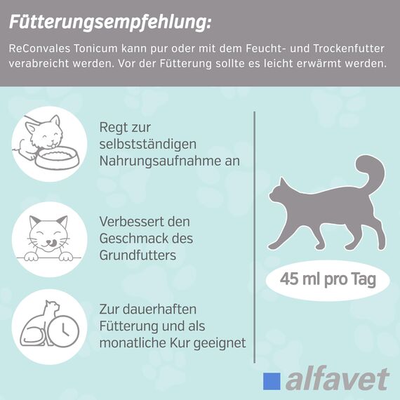alfavet ReConvales Tonicum Katze, Doppelpack, appetitanregendes Ergänzungsfuttermittel zur Rekonvaleszenz und bei Untergewicht, 2 x 280 ml