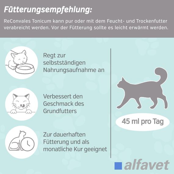 alfavet ReConvales Tonicum Katze, 280 ml, appetitanregendes Ergänzungsfuttermittel zur Rekonvaleszenz und bei Untergewicht