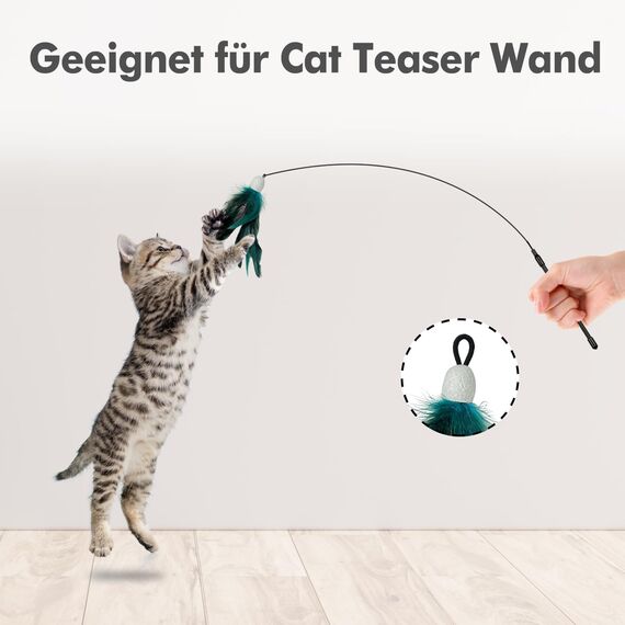 GlodenSun Auswechselbares Zubehör, 7 Stück, Nachfüllungen für Katzenspielzeug, Katzenstabaufsätze