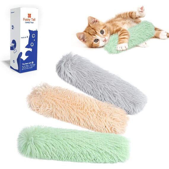Potaroma Katzenspielzeug Set, 3er Katzenkissen mit Bio-Katzenminze Indoor, weiches & langlebiges Interaktives Spielzeug, Intelligenz- & Beschäftigungstraining, Selbstbeschäftigung für Kätzchen