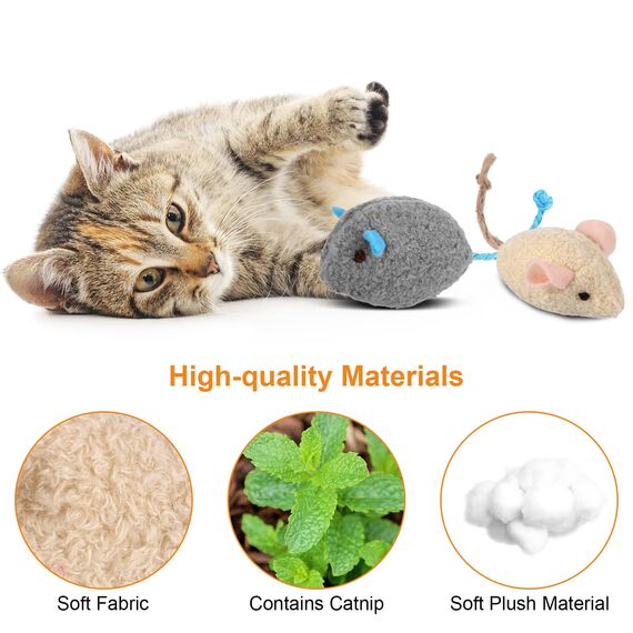 Xinstroe 9 Stück Katzenminzen Spielzeug, Plüsch Maus Kitten Spielzeug Katzenspielzeug mit Katzenminze Mäuse Catnip Toy katzenspielzeug fur Katze und Kitten, Grau,Kaffee,Grau,Braun,Hellgrau,Rosa,Beige