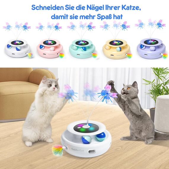 GoldenSun Katzenspielzeug, austauschbares Schmetterlings-Spielzeugzubehör(3pcs)
