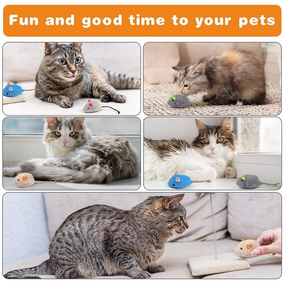Adiwo Katzenspielzeug Maus 24 Stück Plüsch Mäuse Mit Katzenminze interaktives Spielzeug Für Katzen Und Kätzchen