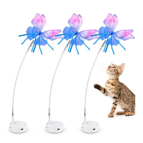 GoldenSun Katzenspielzeug, austauschbares Schmetterlings-Spielzeugzubehör(3pcs)