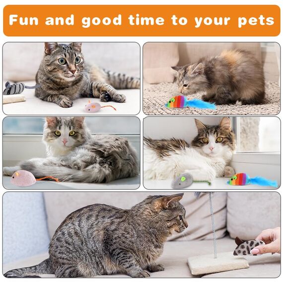 Adiwo Kkatzenspielzeug Maus, 9 Stück Katzenminzen Spielzeug Plüsch Maus mit Katzenminze Plüsch Katzenspielzeug Interaktives Katzenspielzeug Spielzeug für Katzen und Kätzchen Spielzeug Mäuse
