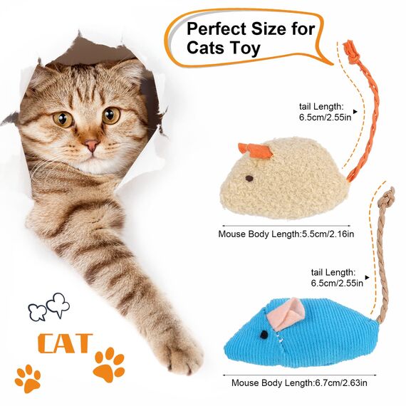 Xinstroe 9 Stück Katzenminzen Spielzeug, Plüsch Maus Kitten Spielzeug Katzenspielzeug mit Katzenminze Mäuse Catnip Toy katzenspielzeug fur Katze und Kitten, Grau,Kaffee,Grau,Braun,Hellgrau,Rosa,Beige