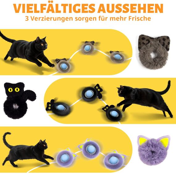 GoldenSun 3-teiliges Plüschzubehör, Passt NUR zu Katzenspielzeug, Interaktivem Spielzeug für Hauskatzen – passt Nicht zu Spielzeug Anderer Marken