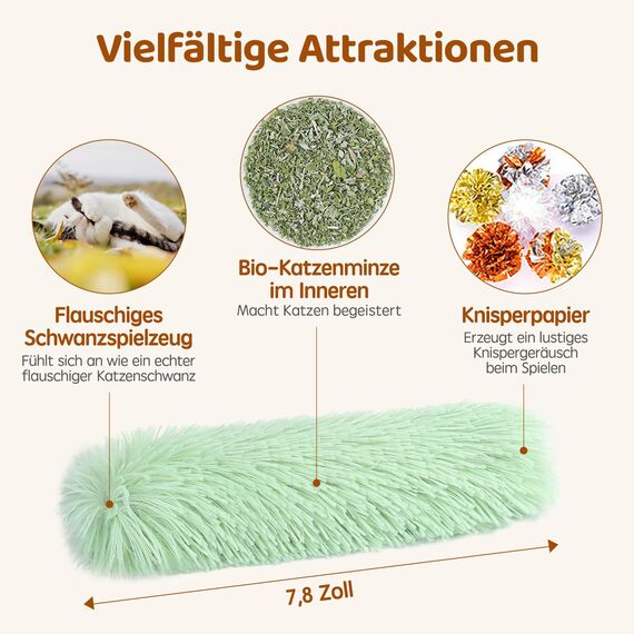 Potaroma Katzenspielzeug Set, 3er Katzenkissen mit Bio-Katzenminze Indoor, weiches & langlebiges Interaktives Spielzeug, Intelligenz- & Beschäftigungstraining, Selbstbeschäftigung für Kätzchen