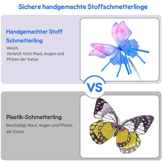GoldenSun Katzenspielzeug, austauschbares Schmetterlings-Spielzeugzubehör(3pcs)