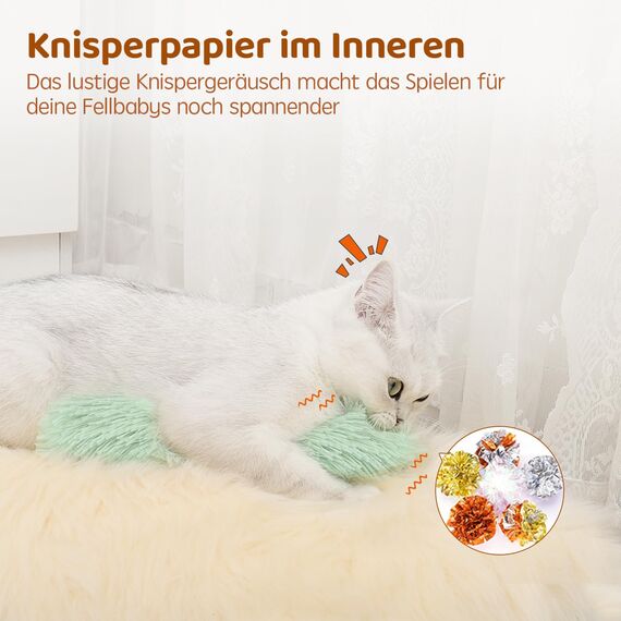 Potaroma Katzenspielzeug Set, 3er Katzenkissen mit Bio-Katzenminze Indoor, weiches & langlebiges Interaktives Spielzeug, Intelligenz- & Beschäftigungstraining, Selbstbeschäftigung für Kätzchen