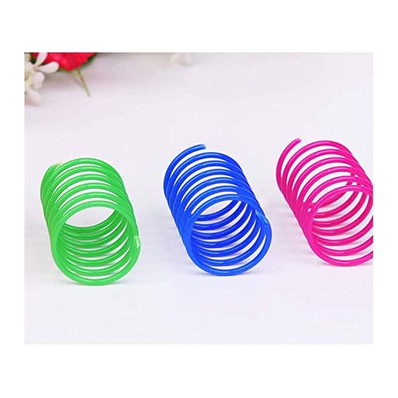 100 Stück Cat Spring spielzeug für Katzen, Breit Bunte Spiralfedern Katzenspielzeug Kunststoff Spiralfedern für Katzen, Kätzchen, Haustiere (zufällige Farbe)