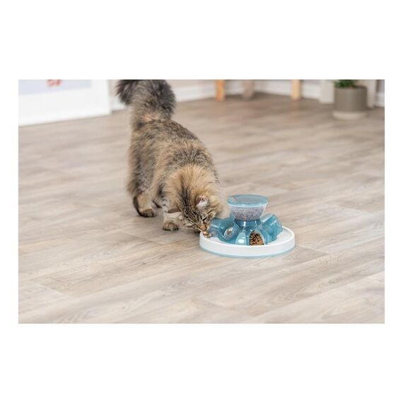 TRIXIE interaktives Intelligenzspielzeug für Katzen "Cat Activity Strategie-Spiel Tunnel Feeder, ø 28 × 14 cm, Mehrfarbig - 46002