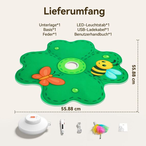 FEELNEEDY Katzenspielzeug, Spielzeug für Indoor, Versteckspielzeug für Kätzchen, Whack a Mole Motion, Elektronisches Katzen Spielzeug für Übungen