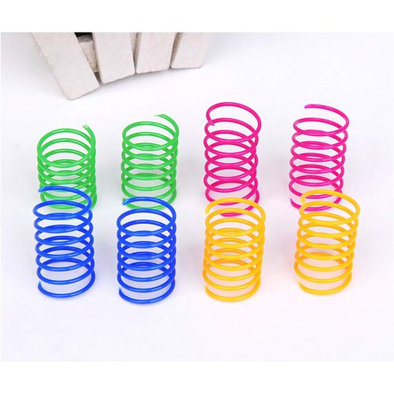 100 Stück Cat Spring spielzeug für Katzen, Breit Bunte Spiralfedern Katzenspielzeug Kunststoff Spiralfedern für Katzen, Kätzchen, Haustiere (zufällige Farbe)