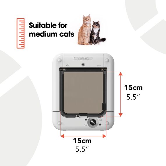Cat Mate Mikrochip-Aktivierte Katzenklappe (360) - Für Katzen und Kleine Hunde, Geeignet für Bis zu 30 Haustiere, Kompatibel mit Einfach-/Doppelverglasung, UPVC, Wände und Holz, Weiß