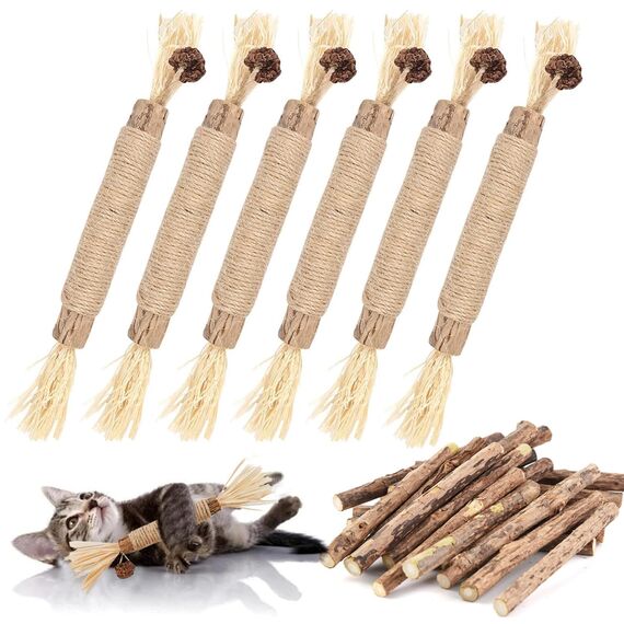 MarverFace 21 Stück katzenminze Sticks, 6 katzenminze Spielzeug 15 matatabi Sticks Katze kaustangen, Katzen kaustangen Sticks für Katzen Zahnpflege Natürlich Sicher