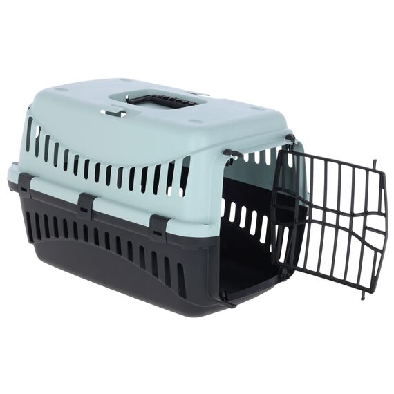 Kerbl Pet Transportbox Expedion, blau/schwarz, 45x30x30 cm, Hundebox, Katzenbox, Hundetransport, Kunststoff, kleine Hunde, Katzen