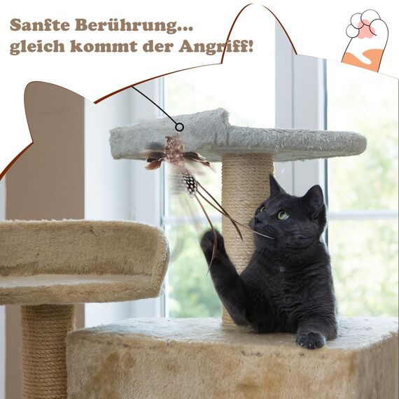 ROSAUI Katzenspielzeug Feder, 8 Katzenangel Anhänger，Federspielzeug für Katzen，Spielangel für Kitten