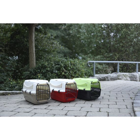 Kerbl Pet Transportbox Expedion, grün/schwarz, 45x30x30 cm, Hundebox, Katzenbox, Hundetransport, Kunststoff, kleine Hunde, Katzen