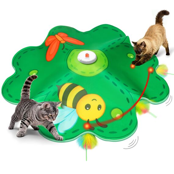 FEELNEEDY Katzenspielzeug, Spielzeug für Indoor, Versteckspielzeug für Kätzchen, Whack a Mole Motion, Elektronisches Katzen Spielzeug für Übungen