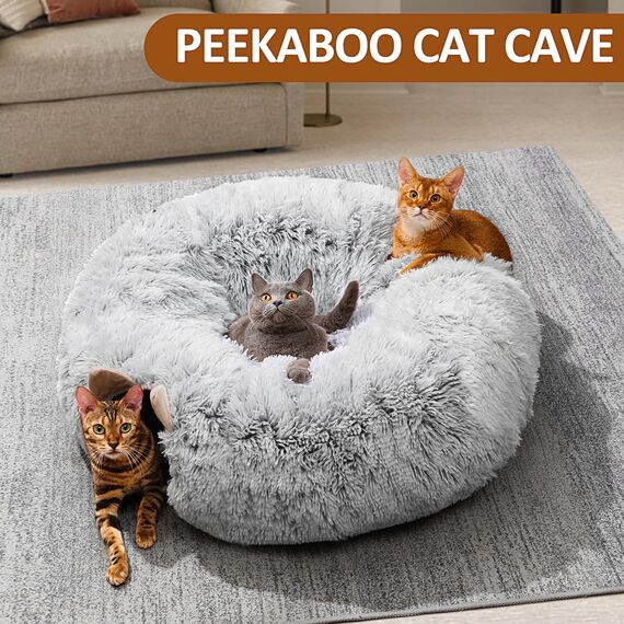 LUKITO Katzentunnel, Katzenspielzeug für Indoor-Katzen, Weiches Katzenbett, Großer Katzentunnel mit Zwei Eingängen Katzenhöhle, Geeignet für Katze