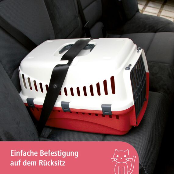 Kerbl Pet Transportbox Expedion, Creme/Bordeaux, 45x30x30 cm, Hundebox, Katzenbox, Hundetransport, Kunststoff, kleine Hunde, Katzen