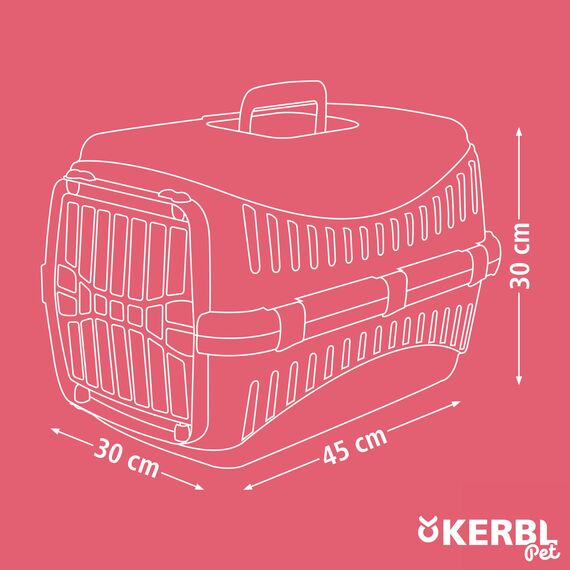 Kerbl Pet Transportbox Expedion, Creme/Taupe, 45x30x30 cm, Hundebox, Katzenbox, Hundetransport, Kunststoff, kleine Hunde, Katzen