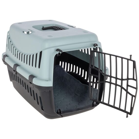 Kerbl Pet Transportbox Expedion, blau/schwarz, 45x30x30 cm, Hundebox, Katzenbox, Hundetransport, Kunststoff, kleine Hunde, Katzen