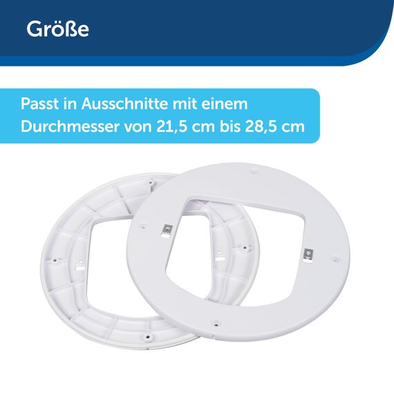 PetSafe - Installationsrahmen für Microchip & Manuell Verriegelnde Katzenklappe - Vielseitig, Energieeffizient, Einfache Installation - Weiß