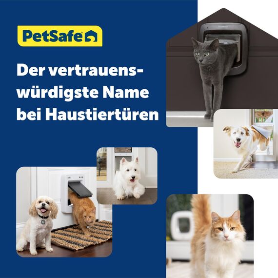 PetSafe - Mikrochip-Katzenklappe - Außen- oder Innentür für Katzen - RFID-Zugang für bis zu 40 Haustiere - 4 Verschlussoptionen, Wetterfest, Einfache DIY Montage - Braun