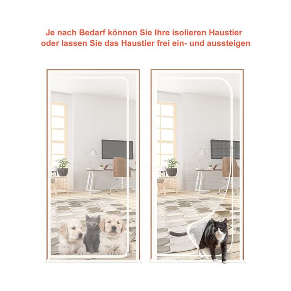 rackbone katzengitter balkontür, Verdickte Katzenschutzgitter für Wohnzimmer, Schlafzimmer, Küche, Terrasse, Hund Katze Gittertür mit Reißverschluss… (Geeignet für Türgröße: 120 cm x 220 cm)