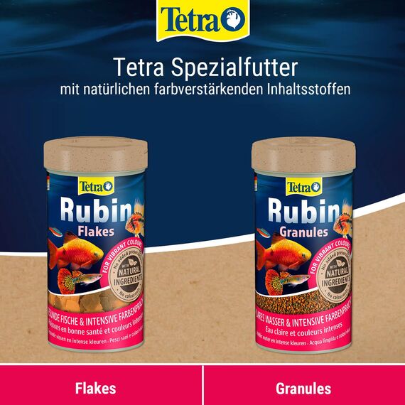 Tetra Rubin Flakes - Fischfutter in Flockenform mit natürlichen Farbverstärkern, unterstützt eine intensive Farbenpracht der Fische, 1 L Dose
