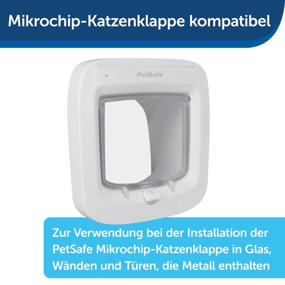 PetSafe - Installationsrahmen für Microchip & Manuell Verriegelnde Katzenklappe - Vielseitig, Energieeffizient, Einfache Installation - Weiß