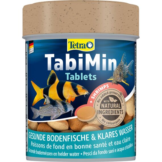Tetra Tablets TabiMin - Tabletten Fischfutter für alle Bodenfische, z.B. Welse, Schmerlen oder bodengründelnde Barben, 275 Tabletten Dose