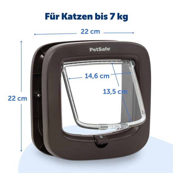 PetSafe - Manuelle Katzenklappe - 4 Verschlussoptionen, Energieeffizient, Einfache Installation - Braun