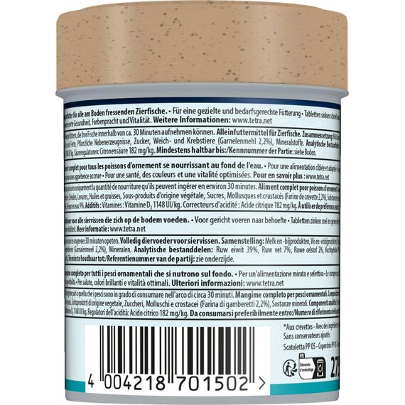 Tetra Tablets TabiMin - Tabletten Fischfutter für alle Bodenfische, z.B. Welse, Schmerlen oder bodengründelnde Barben, 275 Tabletten Dose