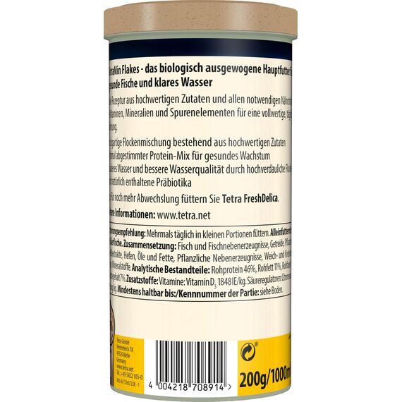 TetraMin Flakes - Fischfutter in Flockenform für alle Zierfische, ausgewogene Mischung für gesunde Fische und klares Wasser, 1 L Dose
