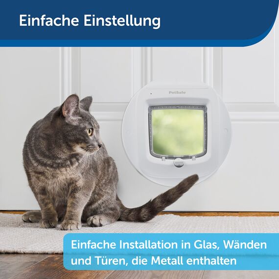 PetSafe - Installationsrahmen für Microchip & Manuell Verriegelnde Katzenklappe - Vielseitig, Energieeffizient, Einfache Installation - Braun