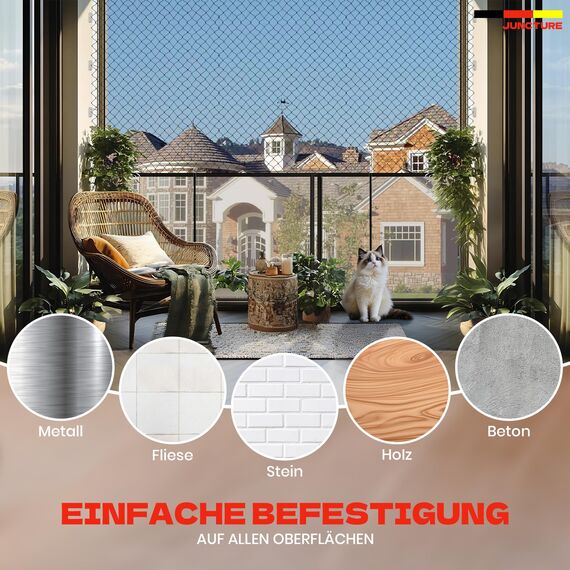 Juncture® 60 Klebehaken & 100ml Silikonkleber und 3 Dosierspitzen, Zur Katzennetz für Balkon (ohne Bohren), Katzenschutznetz schnell befestigt Dank Stabiler Klebehaken für Balkon, Fenster & Terrasse