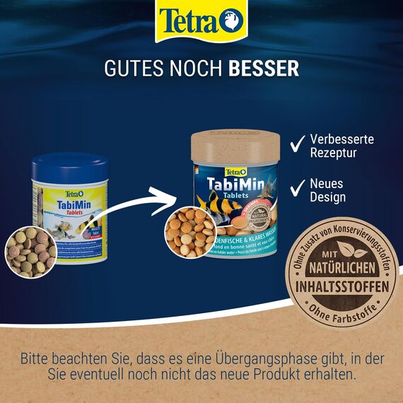 Tetra Tablets TabiMin - Tabletten Fischfutter für alle Bodenfische, z.B. Welse, Schmerlen oder bodengründelnde Barben, 58 Tabletten Dose