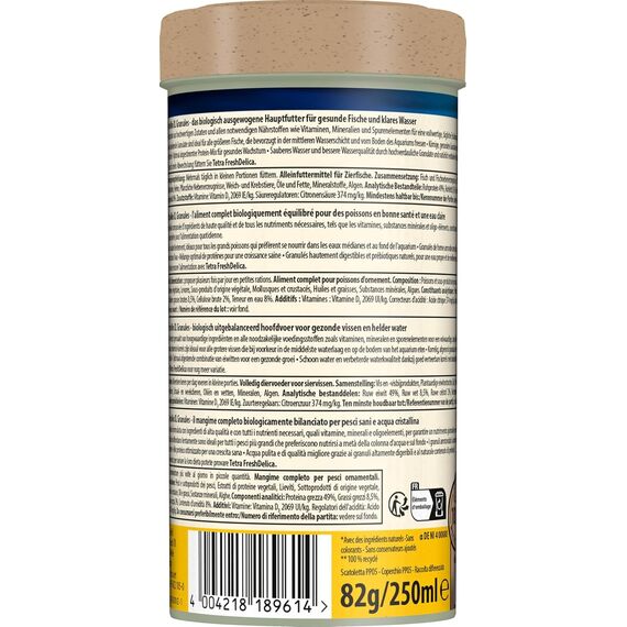 TetraMin XL Granules - langsam absinkendes Fischfutter für größere Zierfische in der mittleren Wasserschicht des Aquariums, 250 ml Dose