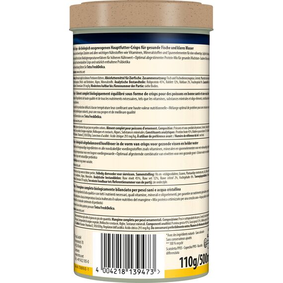 TetraMin Crisps - Fischfutter für alle Zierfische, nährstoffreiche Mischung für gesunde Fische und klares Wasser, 500 ml Dose