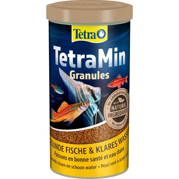 TetraMin Granules - langsam absinkendes Fischfutter, ideal für Fische in der mittleren Wasserschicht des Aquariums, 1 L Dose