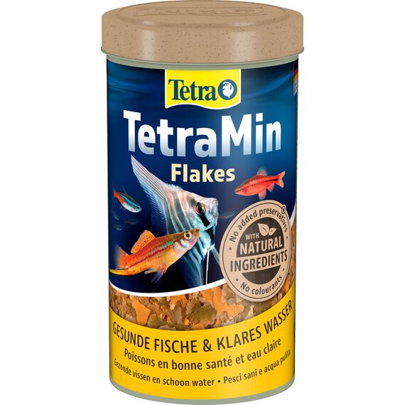 TetraMin Flakes - Fischfutter in Flockenform für alle Zierfische, ausgewogene Mischung für gesunde Fische und klares Wasser, 500 ml Dose
